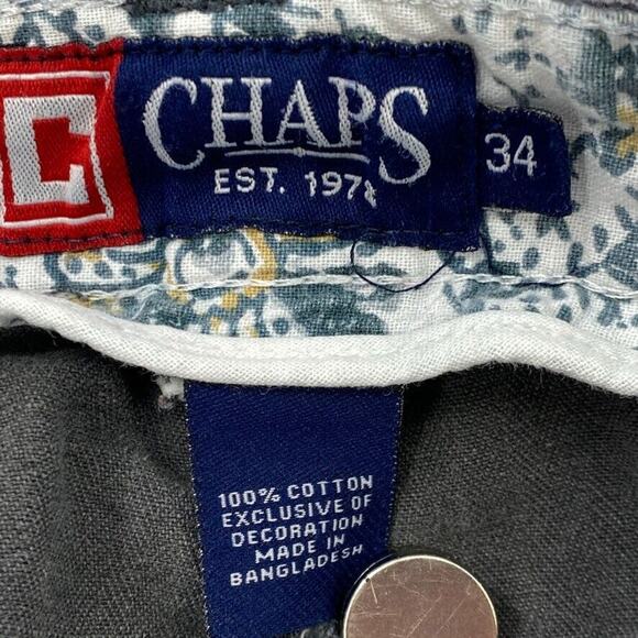 Chaps Shorts Mens 34 Black Cargo Pockets 9" Inseam Utility Cotton Workwear - Picture 2 of 10